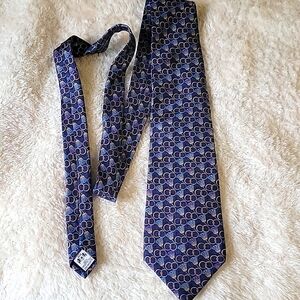 The Metropolitan museum‎ of art silk tie rings and flowers blue